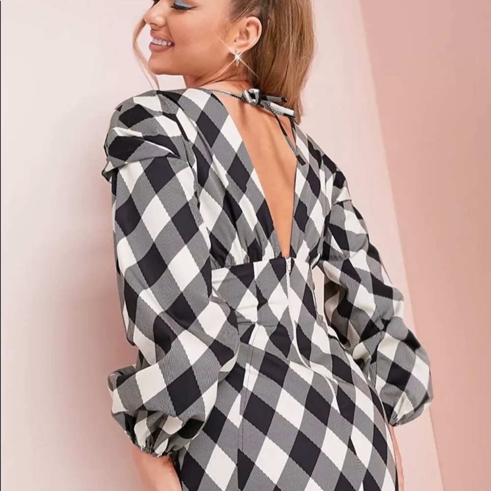 Black and white gingham mini dress - Picture 2 of 5